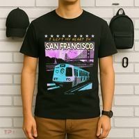 I Left My Heart In San Francisco Train & Bridge T-Shirt thumb 6