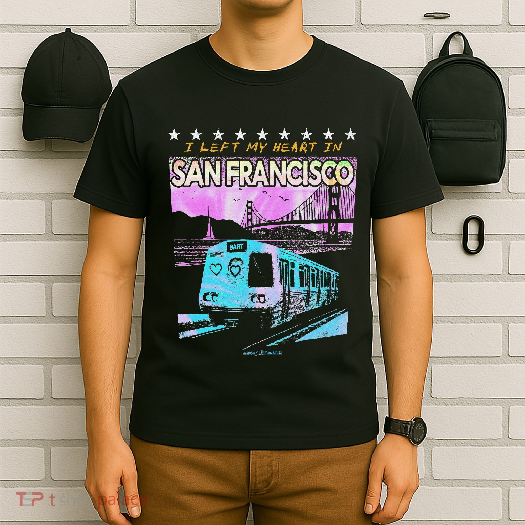 I Left My Heart In San Francisco Train & Bridge T-Shirt