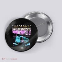 I Left My Heart In San Francisco Train & Bridge Button thumb 0