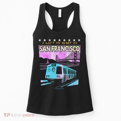 I Left My Heart In San Francisco Train & Bridge Women's Tank Top