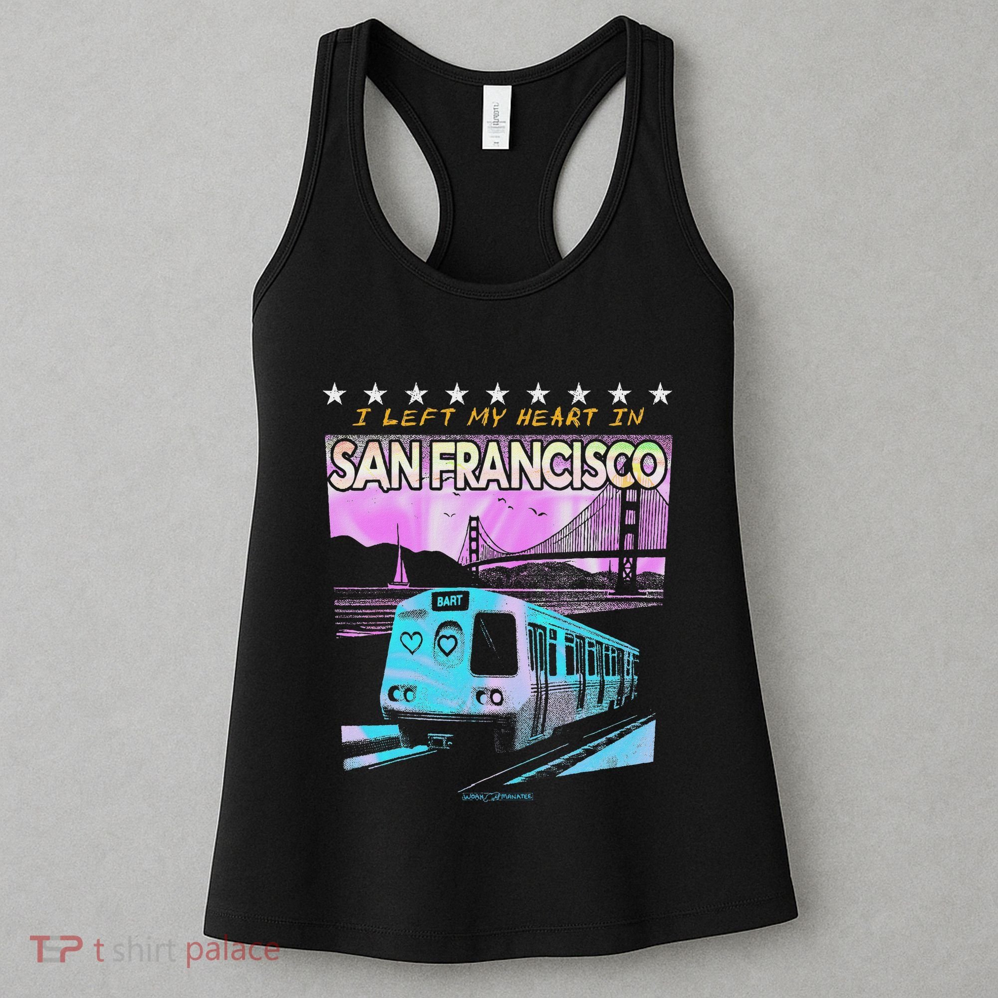 I Left My Heart In San Francisco Train & Bridge Women's Tank Top