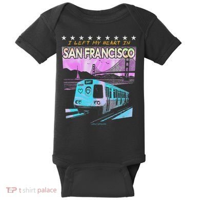 I Left My Heart In San Francisco Train & Bridge Baby Bodysuit