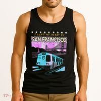 I Left My Heart In San Francisco Train & Bridge Tank Top thumb 3