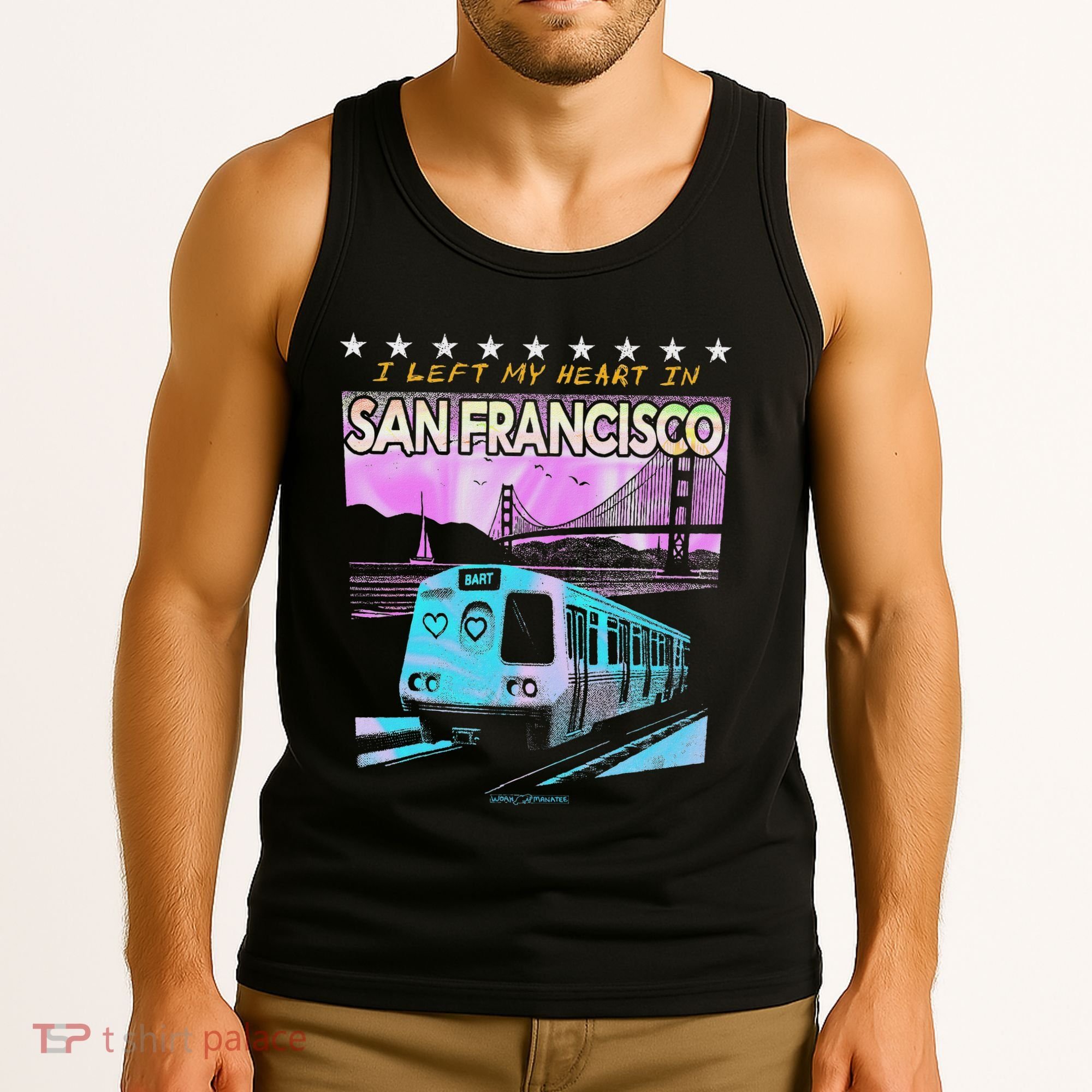 I Left My Heart In San Francisco Train & Bridge Tank Top