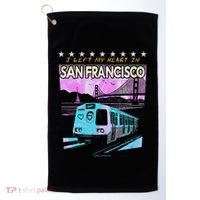 I Left My Heart In San Francisco Train & Bridge Golf Towel thumb 0