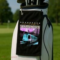 I Left My Heart In San Francisco Train & Bridge Golf Towel thumb 2