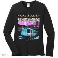 I Left My Heart In San Francisco Train & Bridge Women's Long Sleeve Shirt thumb 0
