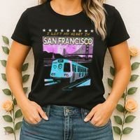I Left My Heart In San Francisco Train & Bridge Women's T-Shirt thumb 2