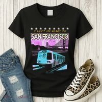 I Left My Heart In San Francisco Train & Bridge Women's T-Shirt thumb 3