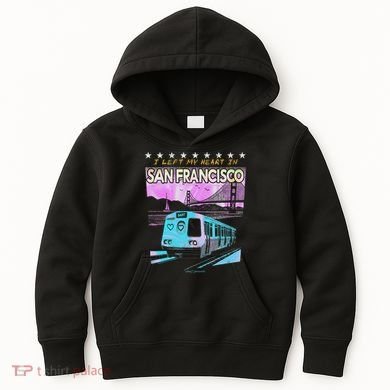 I Left My Heart In San Francisco Train & Bridge Kids Hoodie