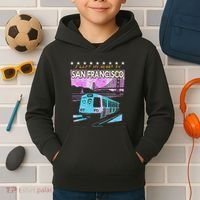 I Left My Heart In San Francisco Train & Bridge Kids Hoodie thumb 2