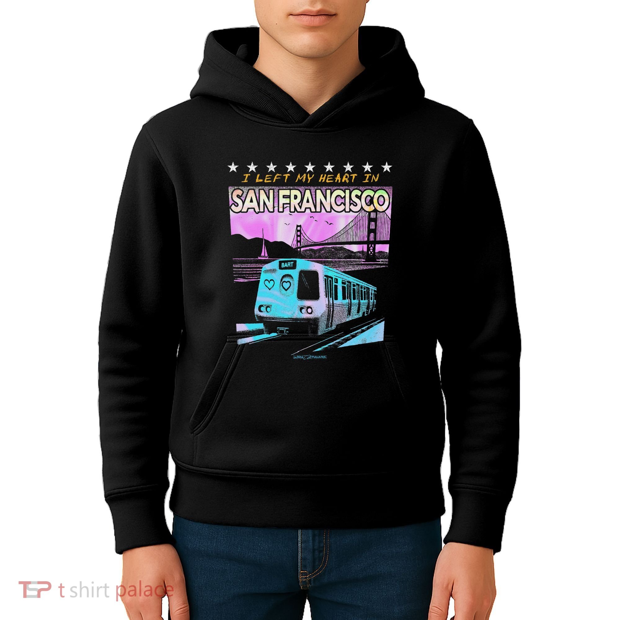 I Left My Heart In San Francisco Train & Bridge Kids Hoodie