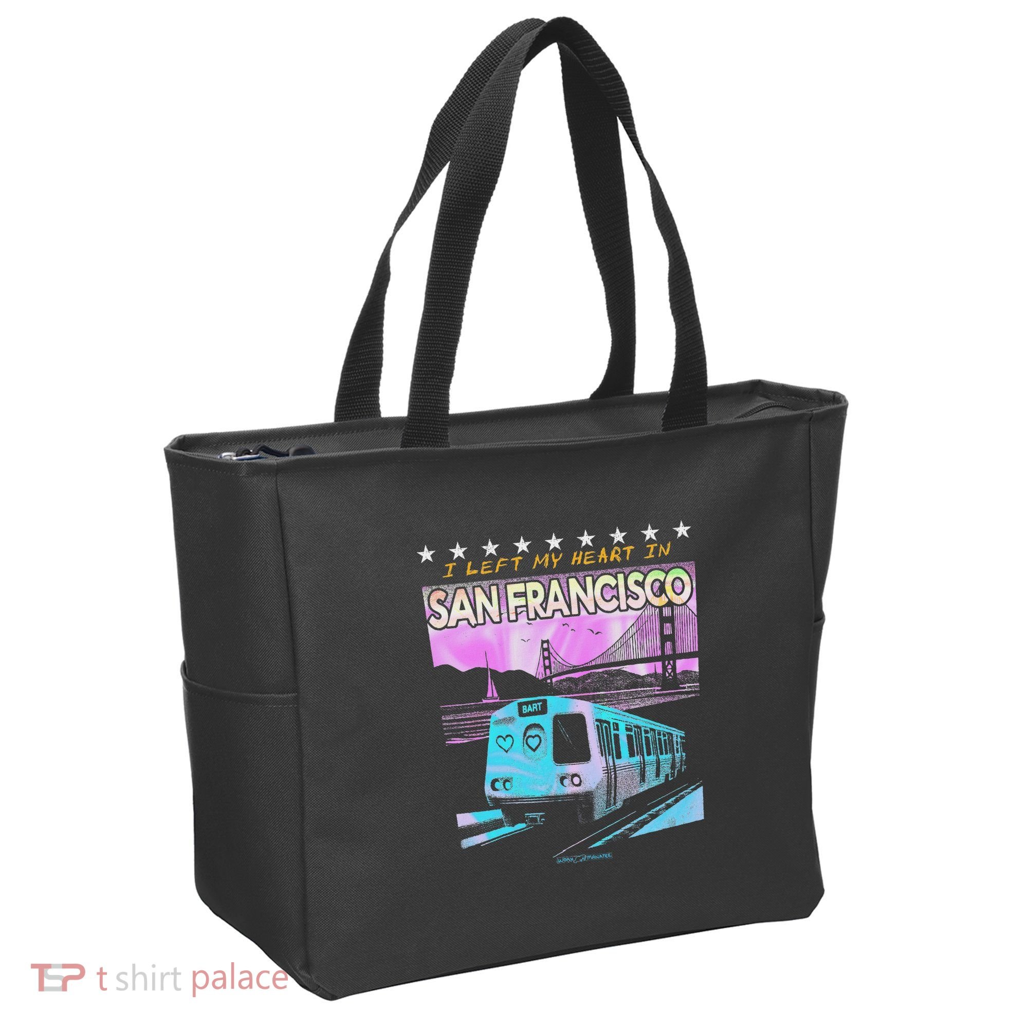I Left My Heart In San Francisco Train & Bridge Tote Bag