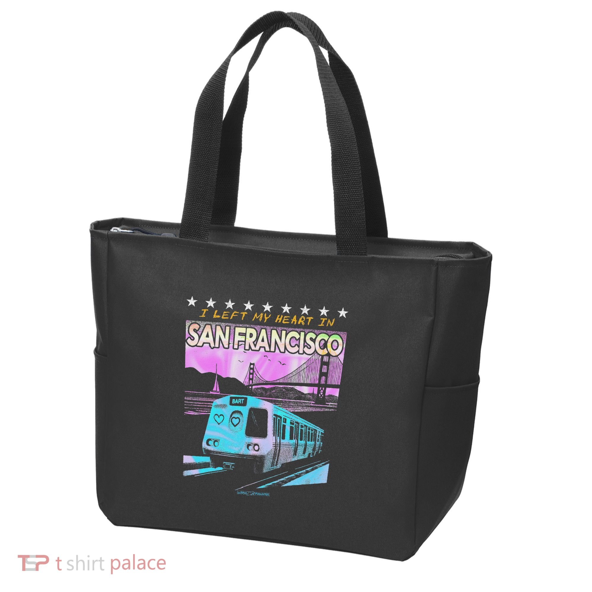I Left My Heart In San Francisco Train & Bridge Tote Bag