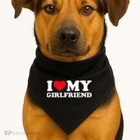 I Love My Girlfriend USA-Made Doggie Bandana thumb 1