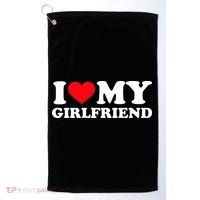 I Love My Girlfriend Golf Towel thumb 0