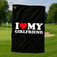 I Love My Girlfriend Golf Towel thumb 1
