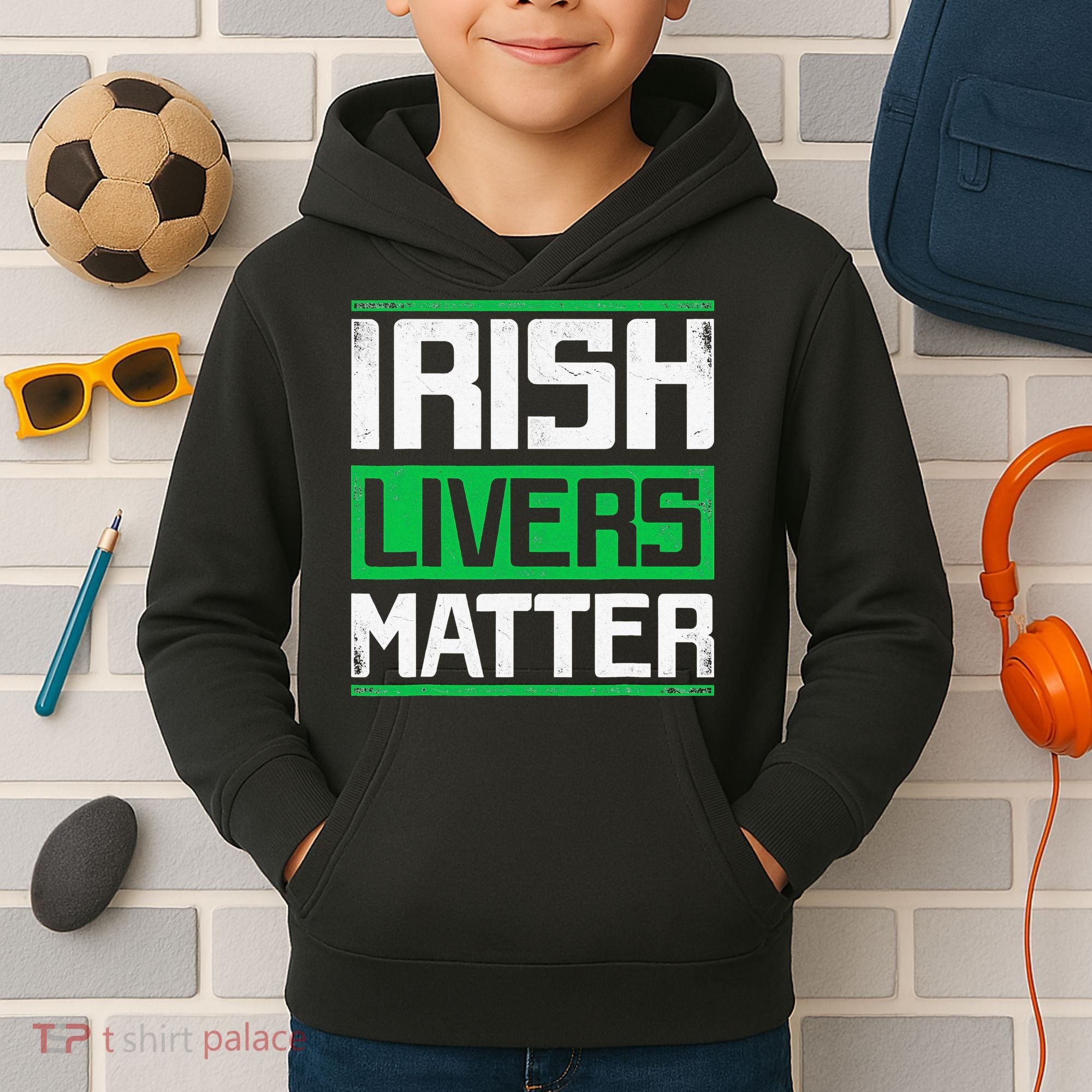 Irish Livers Matter St Patricks Day Kids Hoodie
