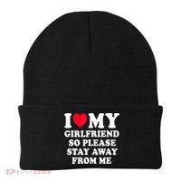 I Love My Girlfriend So Please Stay Away From Me Funny Gift Beanie thumb 0