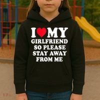 I Love My Girlfriend So Please Stay Away From Me Funny Gift Kids Hoodie thumb 3