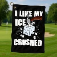I Like My ICE Crushed Anti ICE  Golf Towel thumb 1