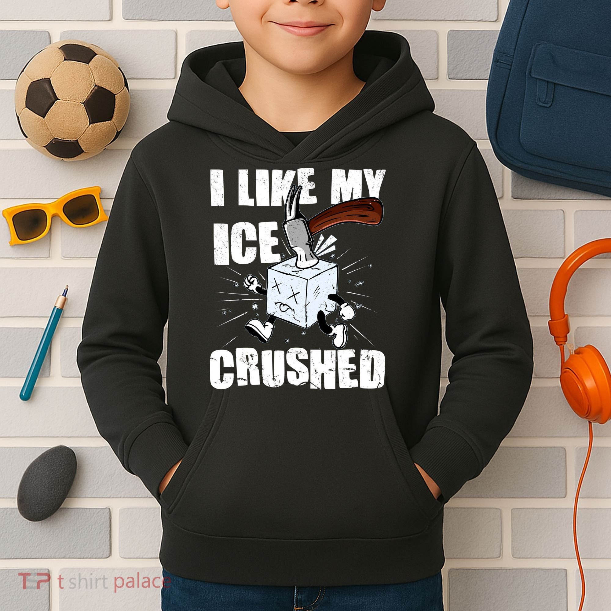 I Like My ICE Crushed Anti ICE  Kids Hoodie