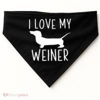 I Love My Weiner Meaningful Gift For Dachshund Lovers USA-Made Doggie Bandana thumb 0