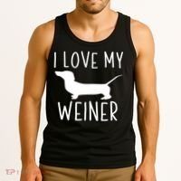 I Love My Weiner Meaningful Gift For Dachshund Lovers Tank Top thumb 3