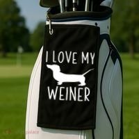 I Love My Weiner Meaningful Gift For Dachshund Lovers Golf Towel thumb 2