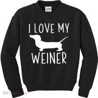 I Love My Weiner Meaningful Gift For Dachshund Lovers Kids Sweatshirt thumb 0