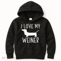 I Love My Weiner Meaningful Gift For Dachshund Lovers Kids Hoodie thumb 0