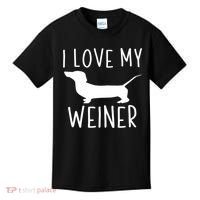I Love My Weiner Meaningful Gift For Dachshund Lovers Kids T-Shirt thumb 0