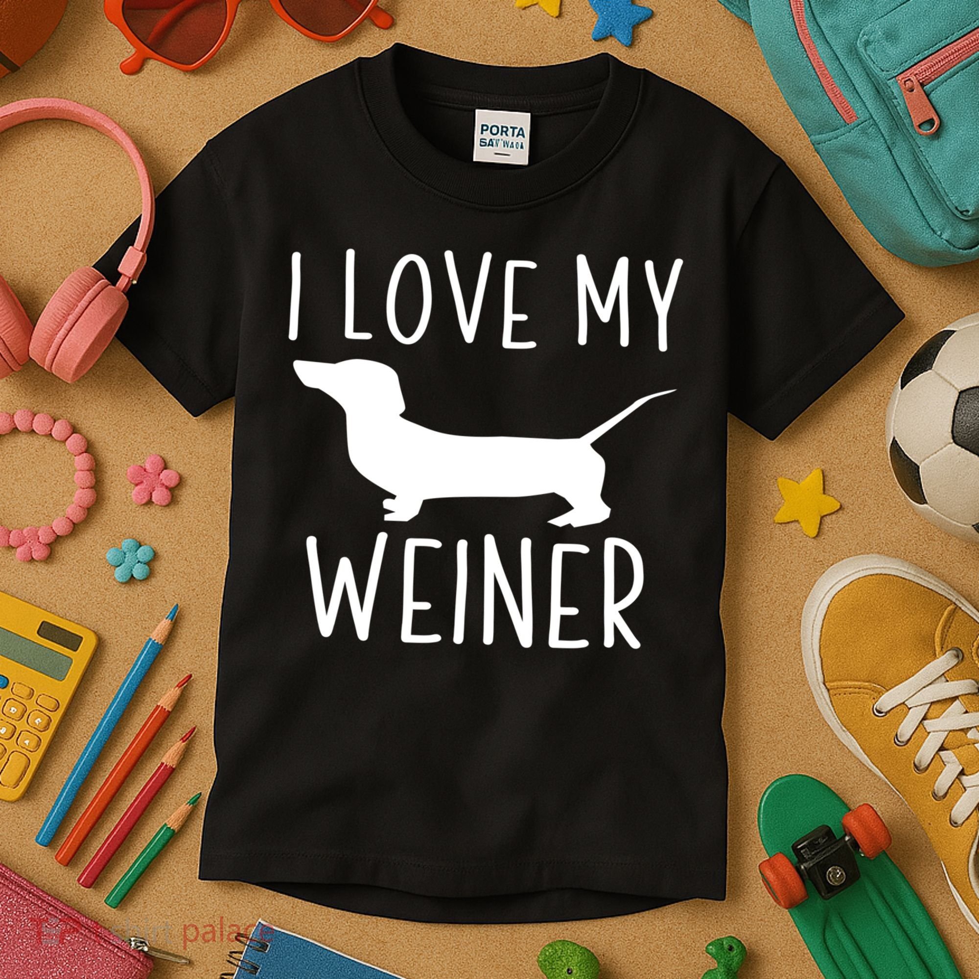 I Love My Weiner Meaningful Gift For Dachshund Lovers Kids T-Shirt