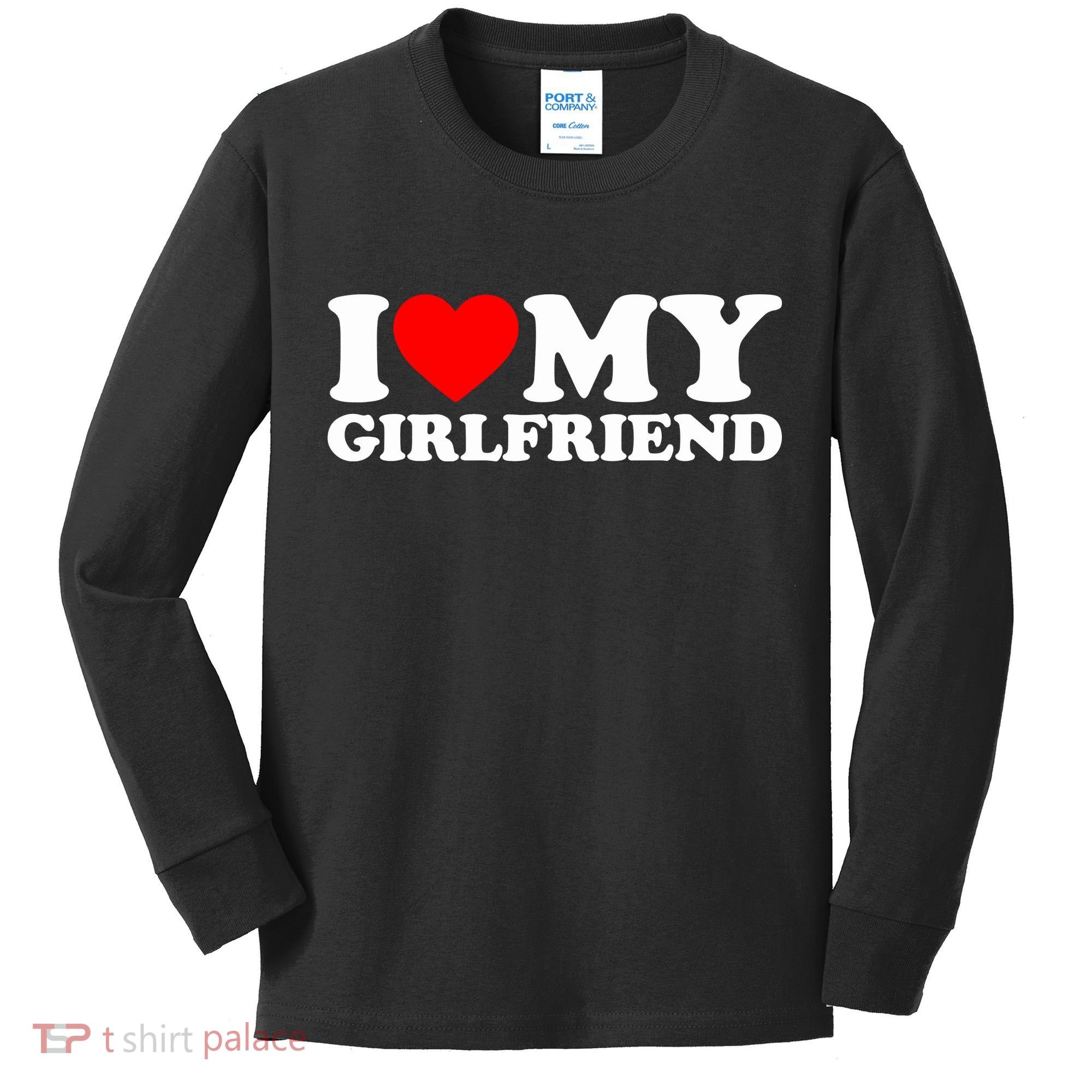 I Love My Girlfriend Kids Long Sleeve Shirt