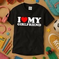 I Love My Girlfriend Kids T-Shirt thumb 3