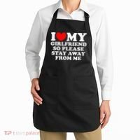 I Love My Girlfriend So Please Stay Away From Me Apron thumb 2