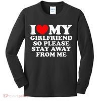 I Love My Girlfriend So Please Stay Away From Me Kids Long Sleeve Shirt thumb 0