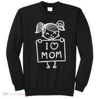 I Love Mom Daughter Gift Sweatshirt thumb 0