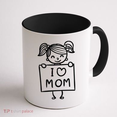 I Love Mom Daughter Gift Coffee Mug back