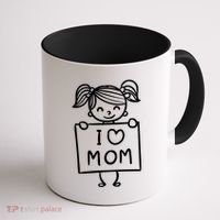 I Love Mom Daughter Gift Coffee Mug thumb 1