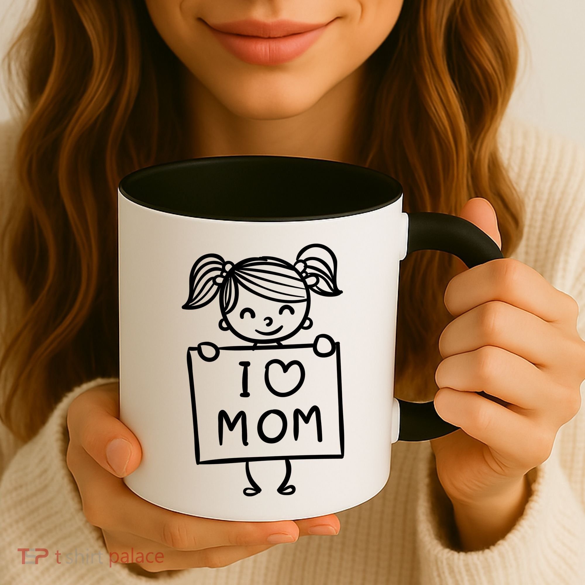 I Love Mom Daughter Gift Coffee Mug