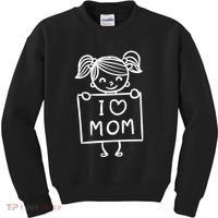 I Love Mom Daughter Gift Kids Sweatshirt thumb 0