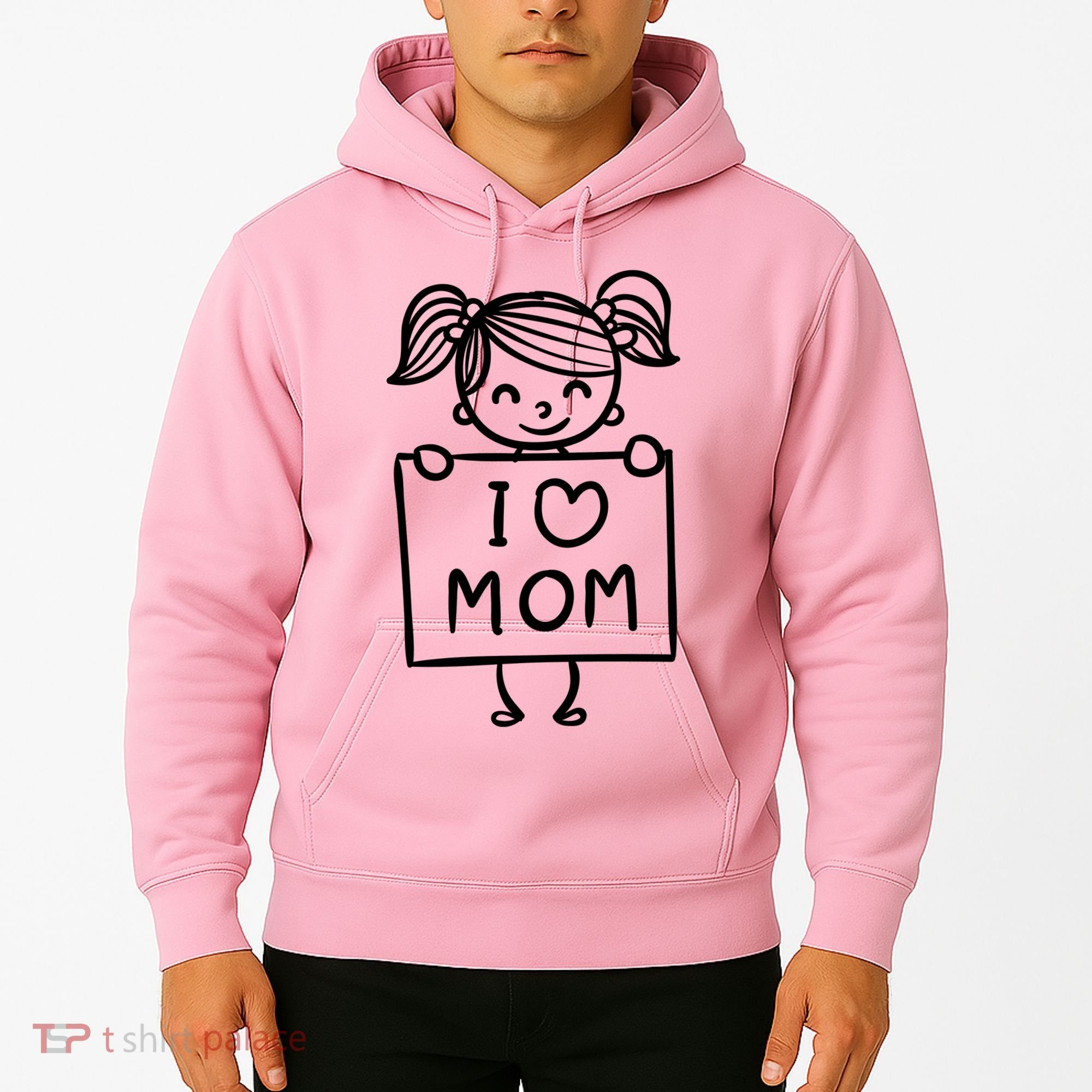 I Love Mom Daughter Gift Hoodie