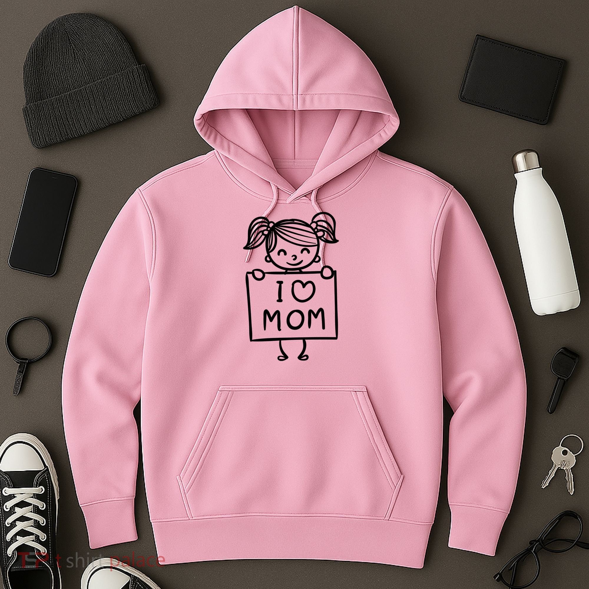 I Love Mom Daughter Gift Hoodie