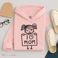 I Love Mom Daughter Gift Hoodie thumb 4