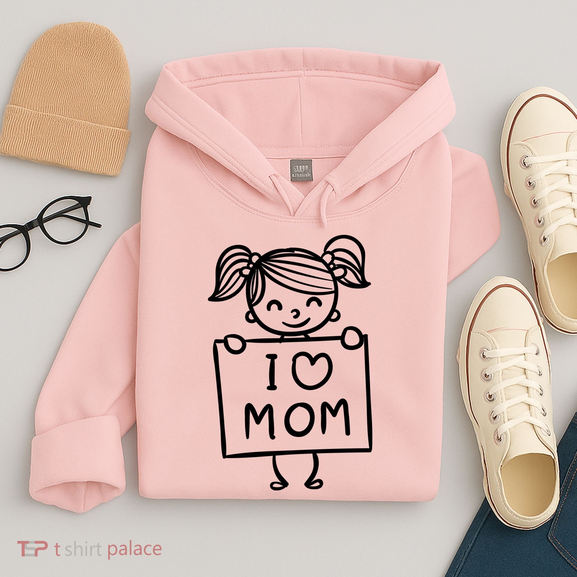 I Love Mom Daughter Gift Hoodie