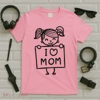 I Love Mom Daughter Gift T-Shirt thumb 5