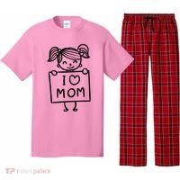 I Love Mom Daughter Gift Pajama Set thumb 0
