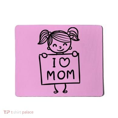 I Love Mom Daughter Gift Mousepad