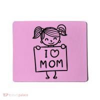 I Love Mom Daughter Gift Mousepad thumb 0